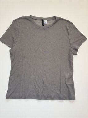 H&M Women's Short Sleeve Crewneck Tee - Heather Gray